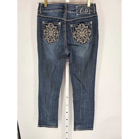 Code Blue Women's Mid Rise Skinny Embroidered Pocket Button Closer Jeans Size 27 - Picture 6 of 6